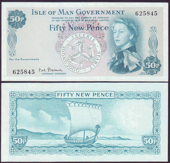 1969 Isle of Man 50 Pence (Unc) L001817